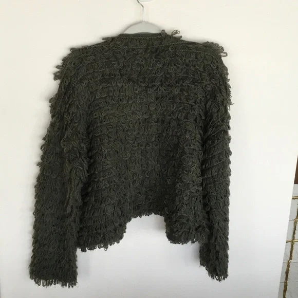 THE GREAT. Textured Dark Green Cardigan - Picture 4 of 7